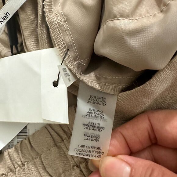 NWT Calvin Klein Womens Career Pull On Dress Pants Soft Linen Blend Plus Size 3X - Picture 14 of 14